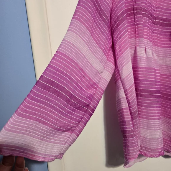 Zac & Rachel Striped Pink Blouse - Picture 4 of 6